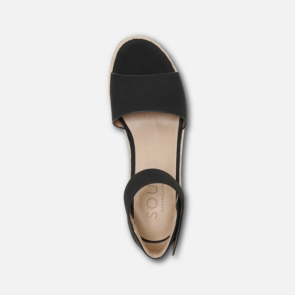SOUL Naturalizer Women's Black Oakley Wedge Sandals Size 8.5M NIB - Picture 12 of 14